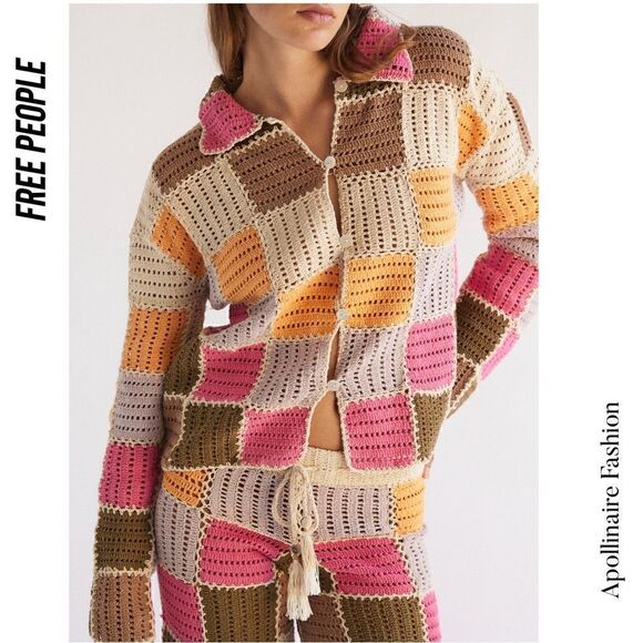 FREE PEOPLE BY SHE MADE ME NWT HAND MADE EDITH PANT SET MEDIUM - Picture 4 of 10